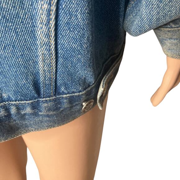 Vintage 90s Bugle Boy Denim Jacket Mens Medium Blue Trucker - Picture 6 of 10